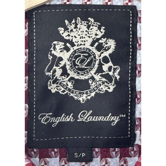 English Laundry Mens Dress Shirt Geometric Flip Cuff Long Sleeve Size Small - Picture 8 of 10